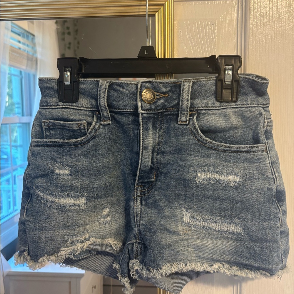 SO Light Blue Distressed Jean Shorts